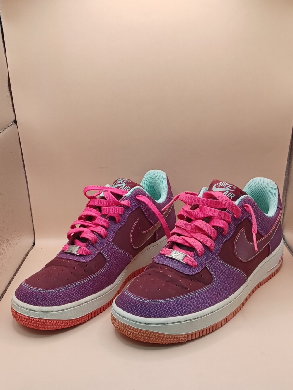 Nike Air Force 1 Low Sneaker-Cherrywood Red Women Size 8 US 488298-614